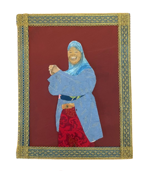 Self portrait of a young girl wearing a hijab and a haori: a traditional, loose Japanese knee-length garment worn over one's clothes.