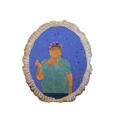 Self-portrait of young girl making heart shape with her fingers