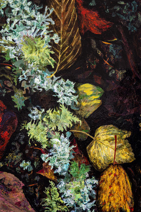 Mixed media on Arches paper of Red Alder (Alnus rubra)